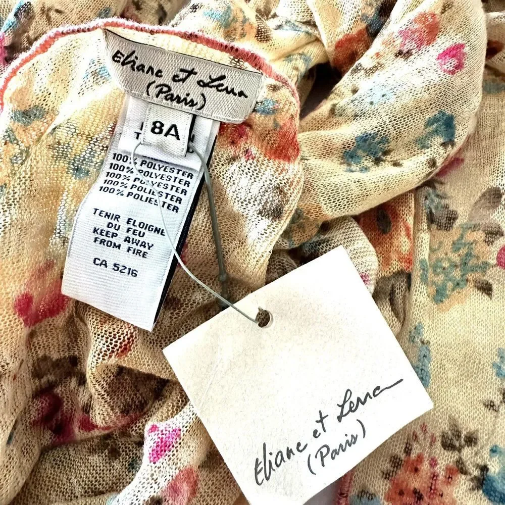 Eliane et Lena Scarf Fresh And Sun 8A Floral Flowers Paris 66